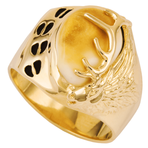 Frontier Collection Men's Custom 10-Kt. Elk Ivory Track Ring