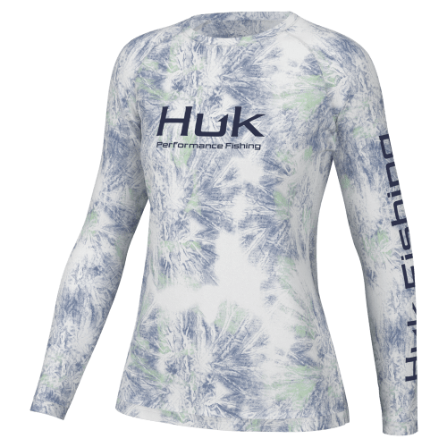 Huk Aqua Dye Pursuit Long-Sleeve Crew-Neck Shirt for Ladies