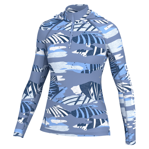 Huk Icon Tropicamo Quarter-Zip Hoodie for Ladies
