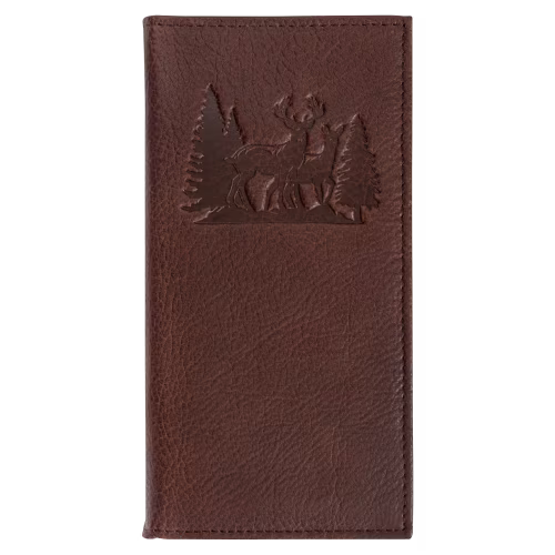 Redhead Deer Scene Embossed Elvis Leather Roper Wallet