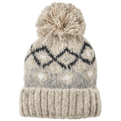 Natural Reflections Snowflake Pom Beanie for Ladies
