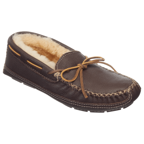 Minnetonka Moccasin Sheepskin Moose Slippers for Men