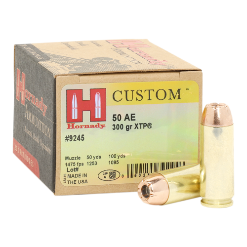 Hornady Custom .50 AE 300 Grain XTP Pistol Ammo