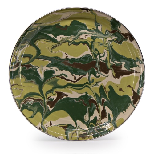 Golden Rabbit Camouflage Enamelware Tray