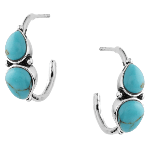 Montana Silversmiths Mirrored Turquoise Hoop Earrings