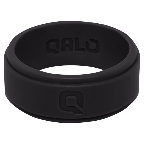 QALO Black Step Edge Q2X Silicone Ring for Men