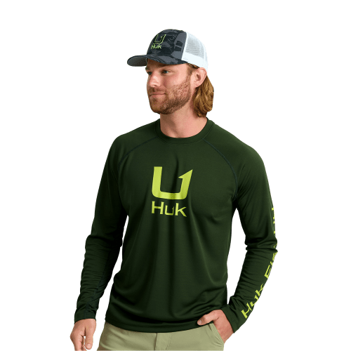 Huk Icon Crew-Neck Long-Sleeve Shirt for Men