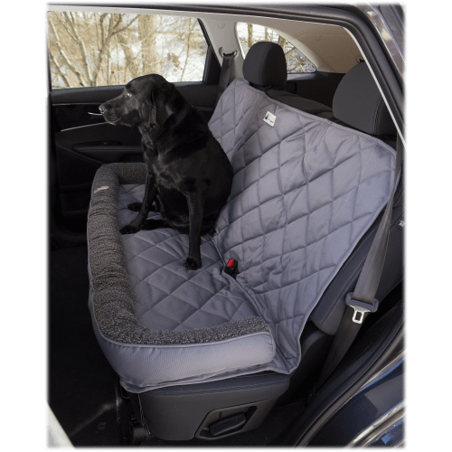 3 Dog Pet Supply Back Seat Protector with Fleece Bolster for Dogs