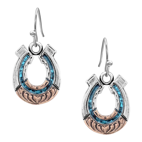 Montana Silversmiths Inner Light Turquoise Horseshoe Earrings