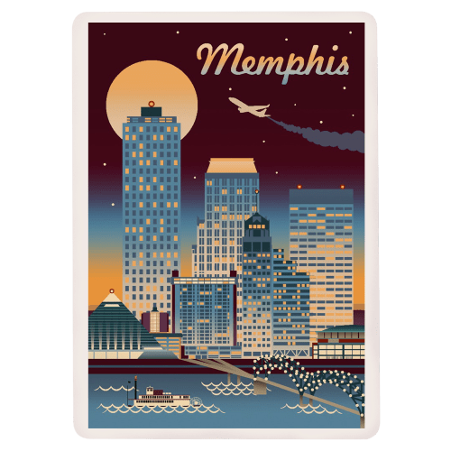 Lantern Press Tennessee Retro Skyline Magnet