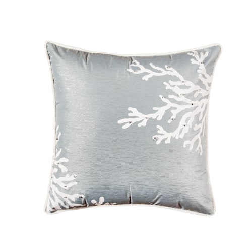 C&F Home Seafoam Blue Coral Square Throw Pillow