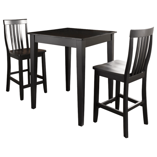 Crosley Pub 3-Piece Dining Set with School House Stools