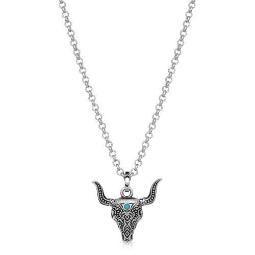 Montana Silversmiths Sky Touched Steer Head Necklace