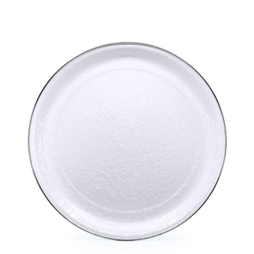 Golden Rabbit Enamelware White Tray