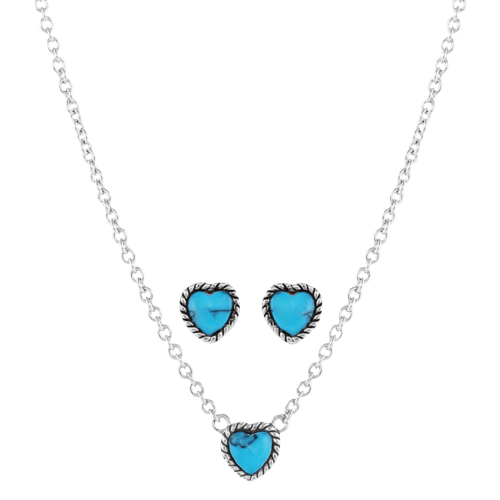Montana Silversmiths Hidden Skies Turquoise Heart Jewelry Set