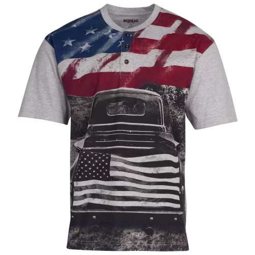 RedHead Americana Liberty Short-Sleeve Henley for Men