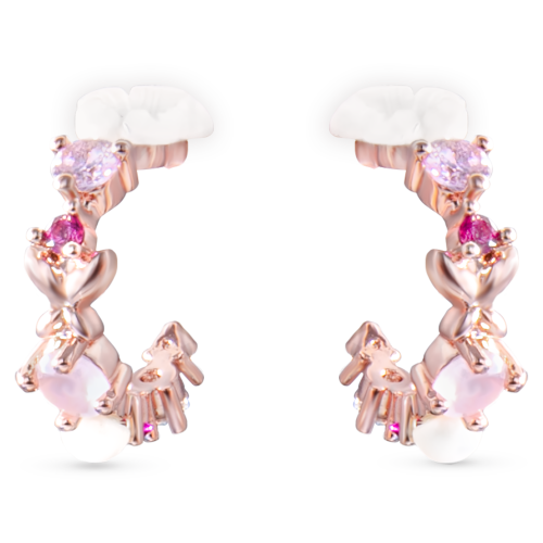 Amanda Blu Rose Gold Flower Hoop Earrings