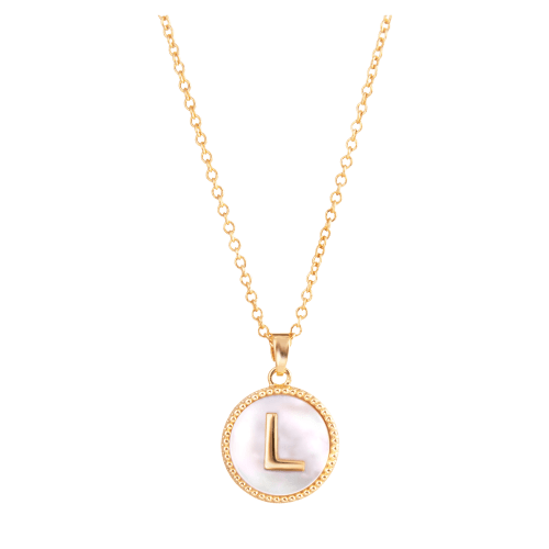 Amanda Blu Mother of Pearl L Initial Necklace