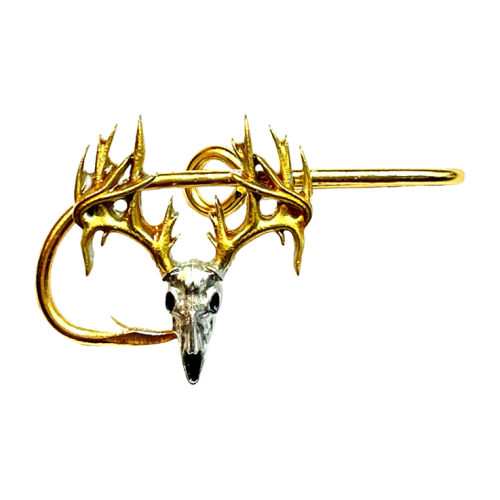 Hookits Deer Antler Fishing Hook Hat Pin Clip