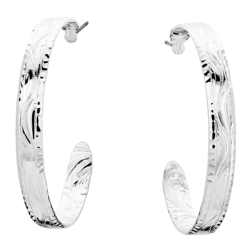 Montana Silversmiths Timeless Elegance Chiseled Hoop Earrings