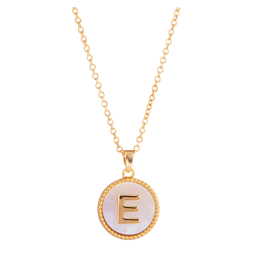 Amanda Blu Mother of Pearl E Initial Necklace