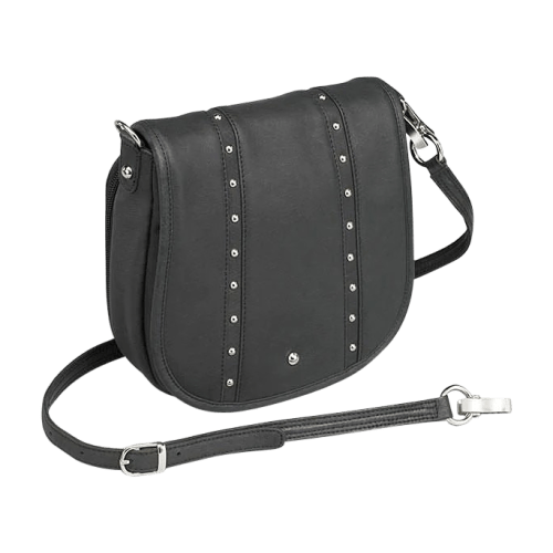 Gun Tote'n Mamas Tumbled Leather Studded Flap Concealed Carry Bag