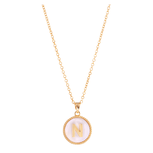 Amanda Blu Mother of Pearl N Initial Necklace