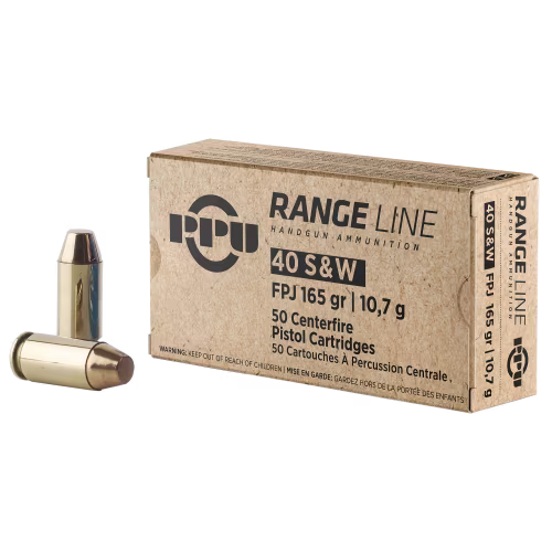 PPU .40 S&W 165 Grain FPJ Ammo