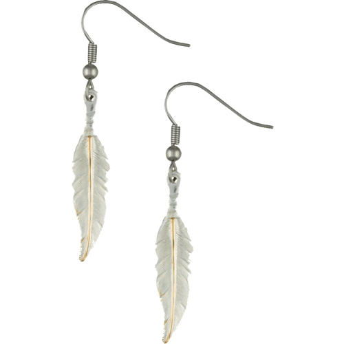 Montana Silversmiths Two-Tone Feather Dangle Earrings