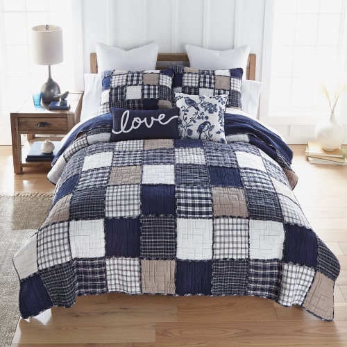Donna Sharp Checkerboard Indigo 3-Piece Bedding Set