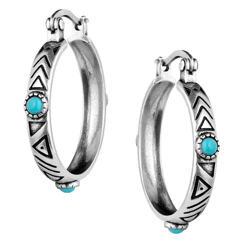Montana Silversmiths Uncovered Beauty Turquoise Hoop Earrings
