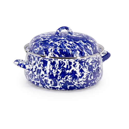 Golden Rabbit Cobalt Swirl Enamelware Dutch Oven