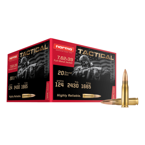 Norma Tactical 7.62x39mm 124 Grain FMJ Rifle Ammo