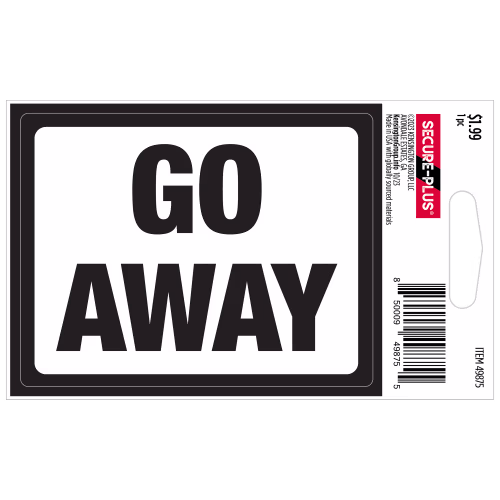 Secure-Plus Go Away Sticker