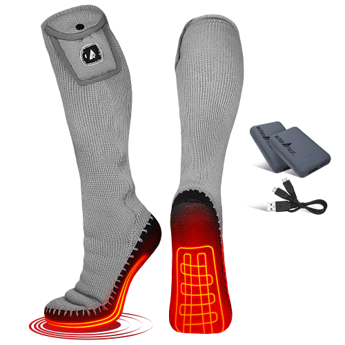 ActionHeat 5V Battery-Heated House Slipper Socks for Men