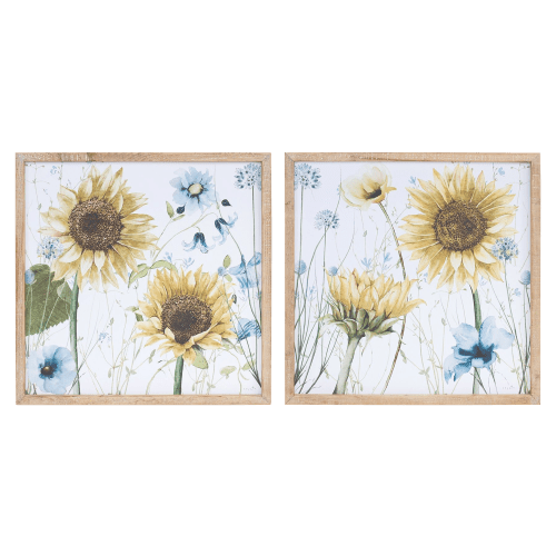 Melrose International Framed Sunflower Floral Prints Set of 2