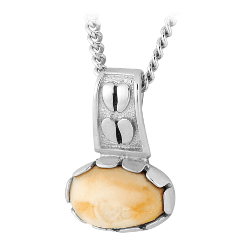Frontier Collection Sterling Silver Elk Track Elk Ivory Pendant