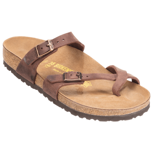 Birkenstock Mayari Oiled-Leather Toe-Loop Sandals for Ladies