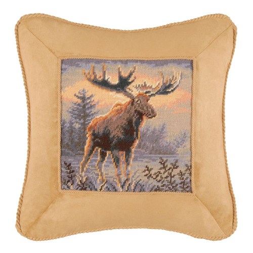 C&F Home Northwoods Moose Needlepoint Pillow