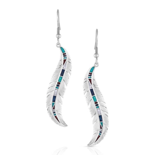 Montana Silversmiths Breaking Trail Feather Wire Earrings