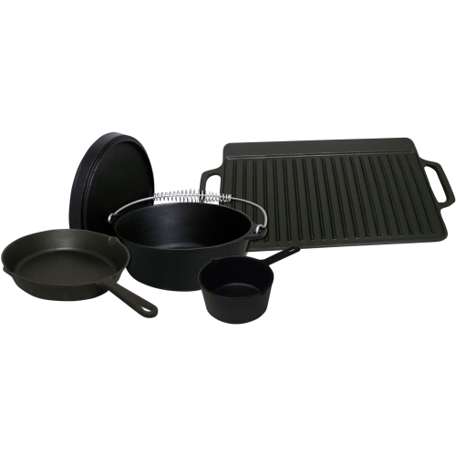 King Kooker 5-Piece Pre-Seasoned Cast-Iron Cookware Set