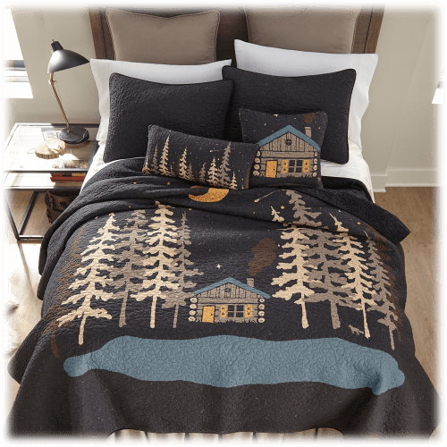 Donna Sharp Moonlit Cabin Bedding Collection Quilt and Sham Set
