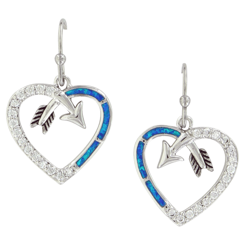 Montana Silversmiths Follow Your Arrow Opal Heart Earrings