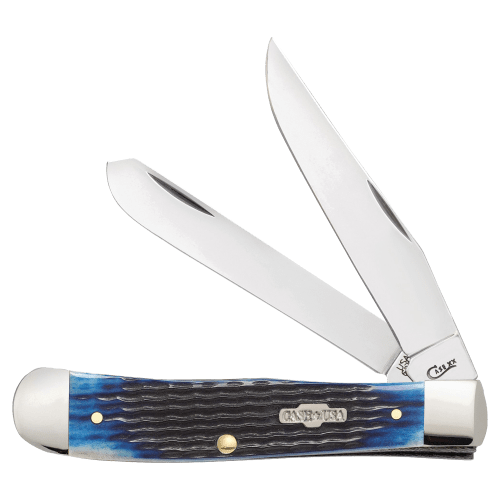 Case Blue Bone Corn Cob Jig Trapper Pocket Knife