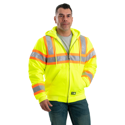 Berne Hi-Vis Class 3 Hooded Active Jacket for Men
