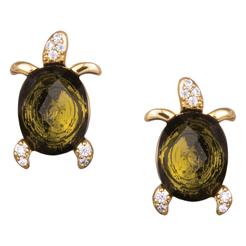 Amanda Blu Gold Turtle Stud Earrings