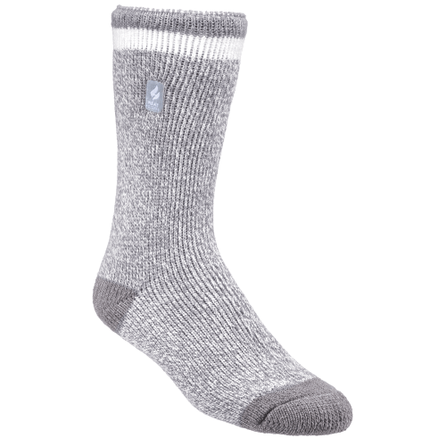 Heat Holders Twist Gray Crew Socks for Ladies