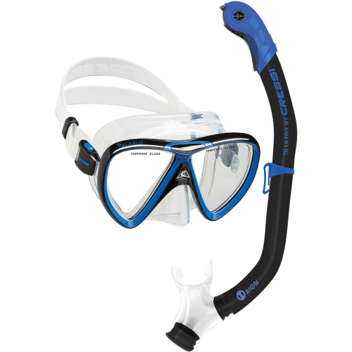 Cressi Ikarus & Orion Dry Mask and Dry Snorkel Set Combo