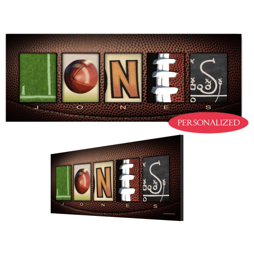 Football Letter Personalized Block Mount Artwork