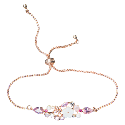 Amanda Blu Multi Pink Flower Rose Gold Bracelet